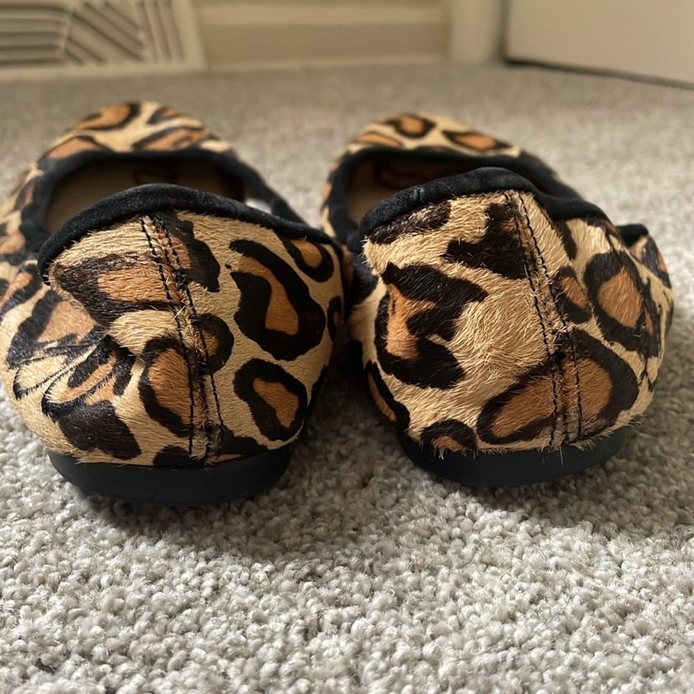 Sam Edelman Fritz leather jaguar print ballet flats Sz 8 shades of brown, tan - Picture 3 of 8